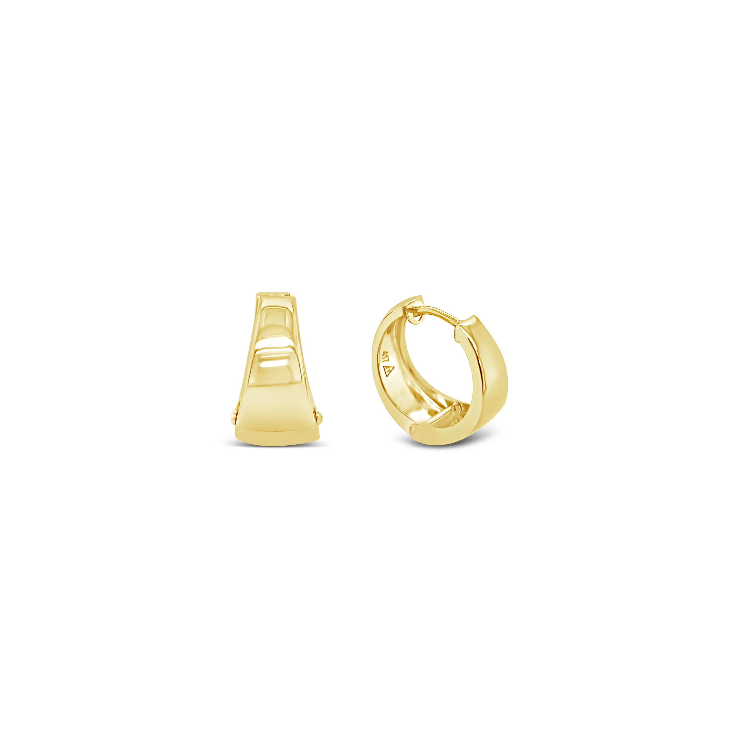 10K Gold Bold Graduated Huggie Earrings