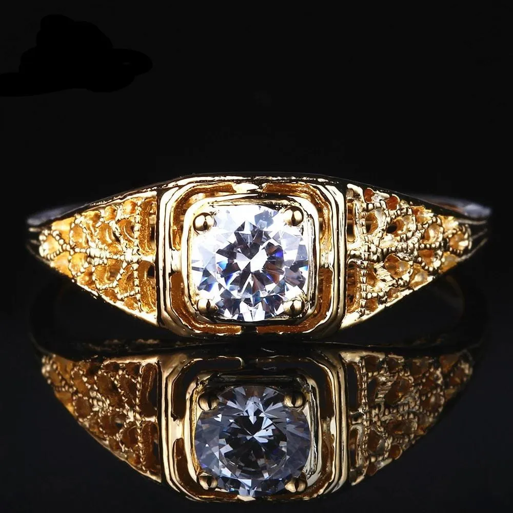 10k Yellow Gold Vintage / Unique Moissanite Ring 0.4ct