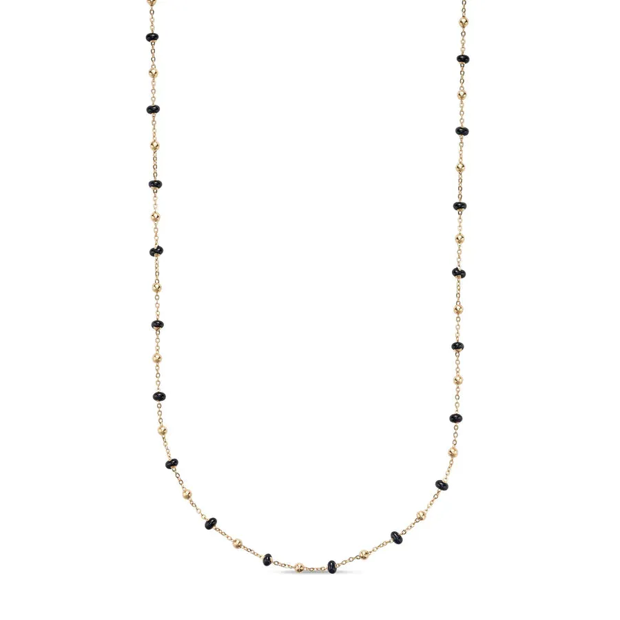 10kt gold Enamel Bead Necklace