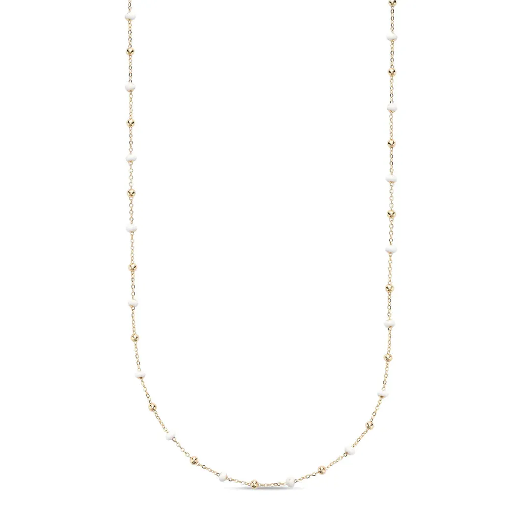 10kt gold Enamel Bead Necklace