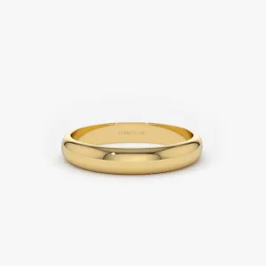 14k 3MM Classic Dome Unisex Wedding Ring