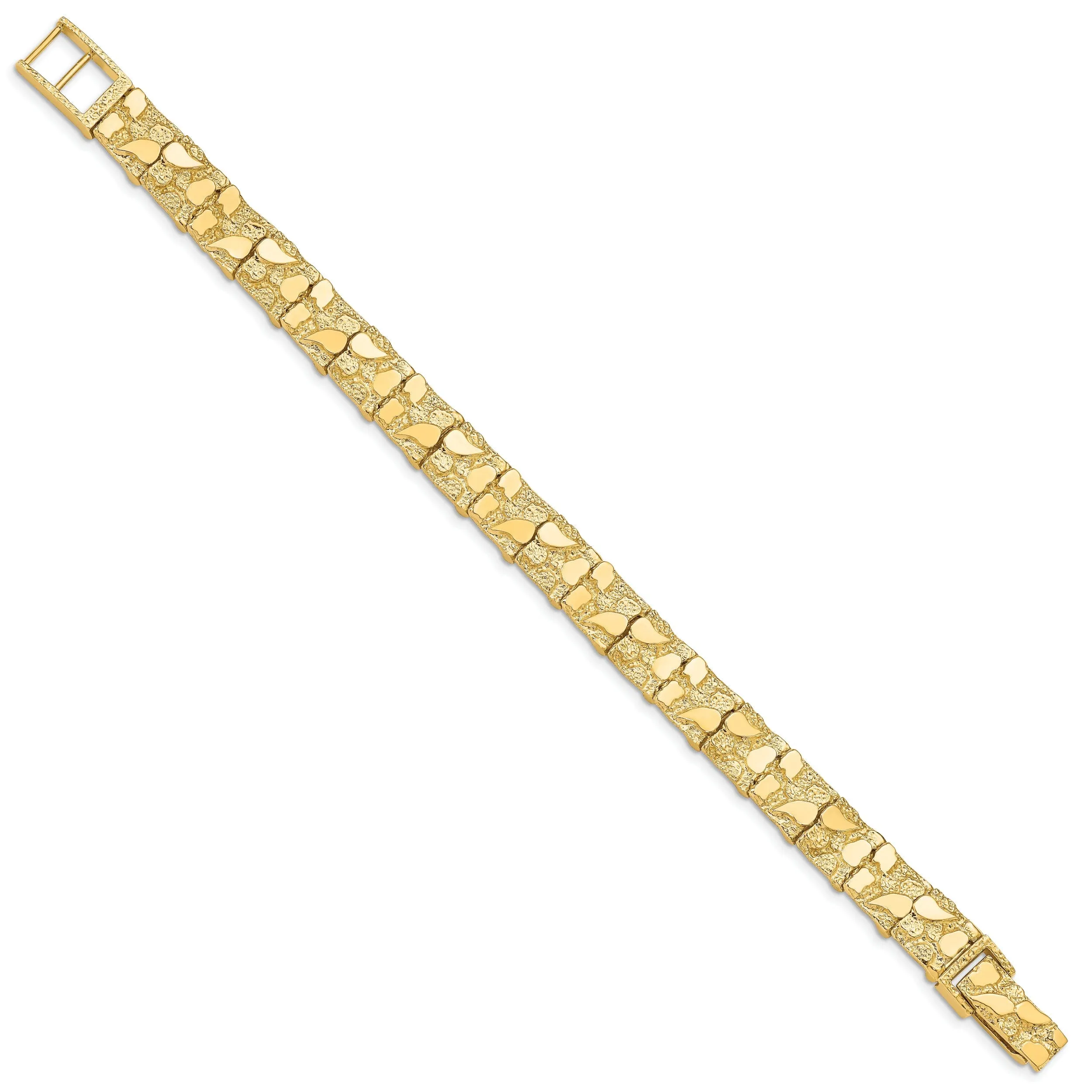 14k Yellow Gold 9.50MM Nugget Bracelet