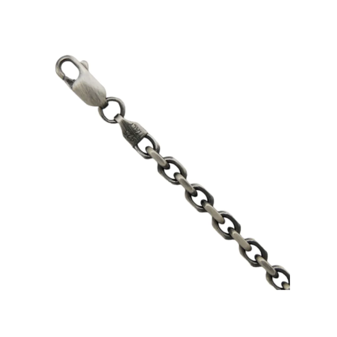 20" 3.7"mm Diamond Cut Cable Chain with Gunmetal Finish