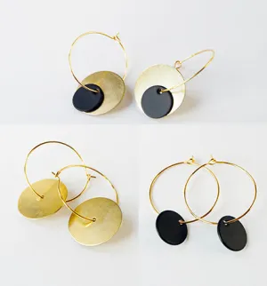 3 in 1 Hoops | Brass & Black | by brass bold