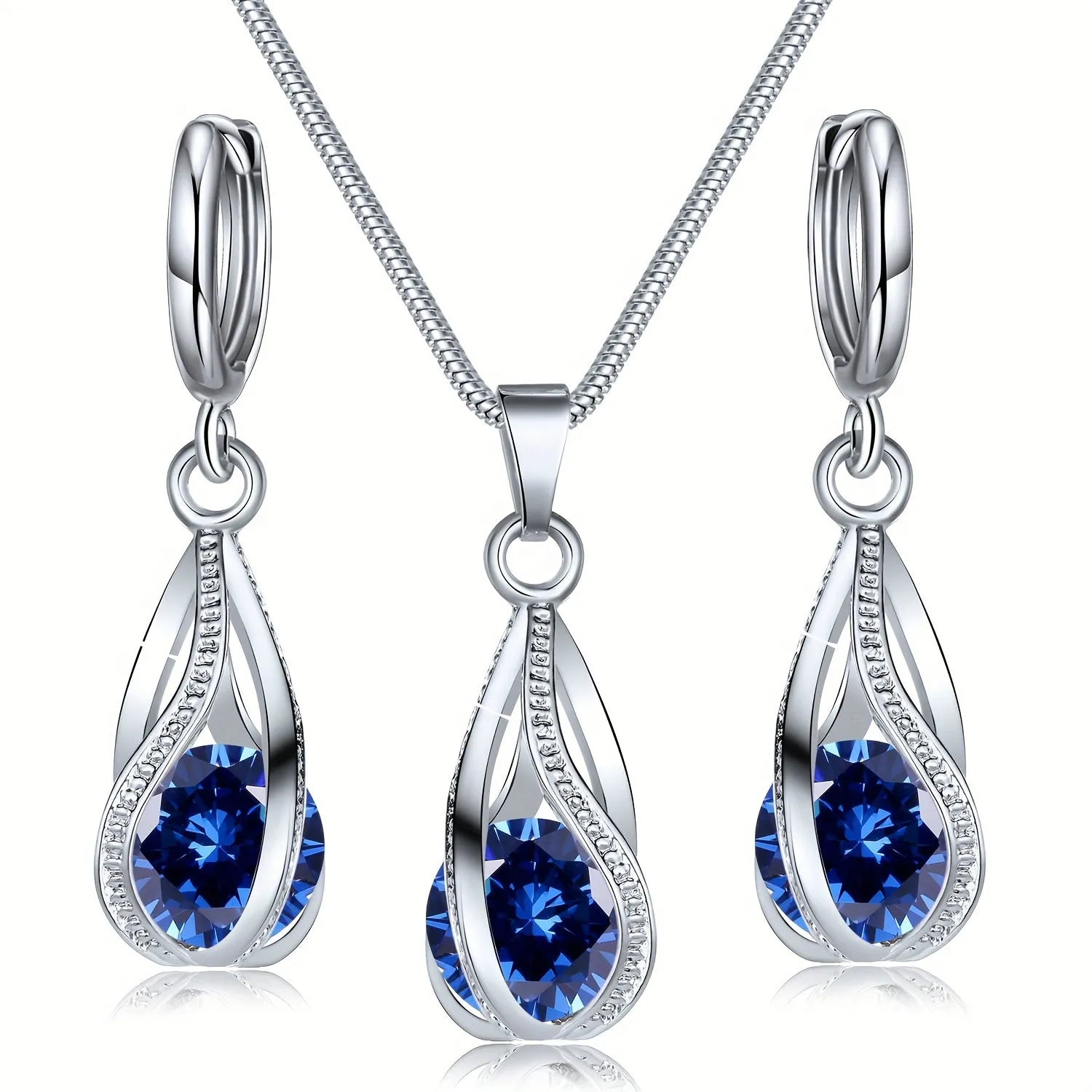 3Piece Shiny Crystal Earring Set  Perfect Gift for Women