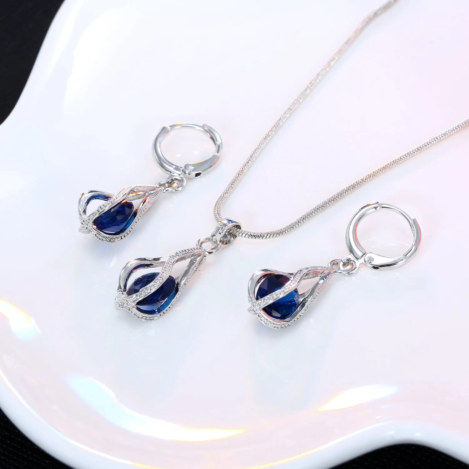 3Piece Shiny Crystal Earring Set  Perfect Gift for Women