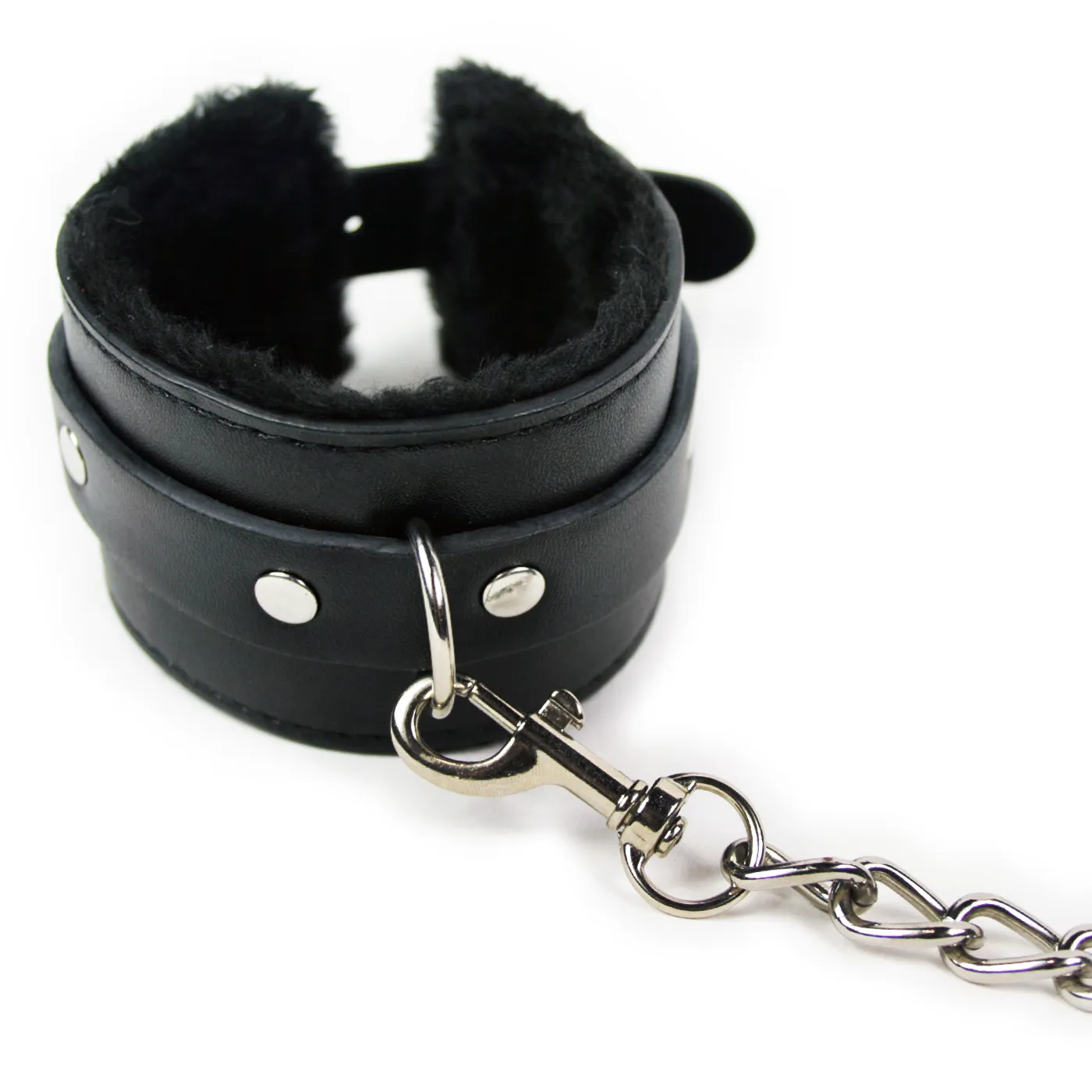 Adjustable Leather Faux Fur Lined Wrist Cuffs