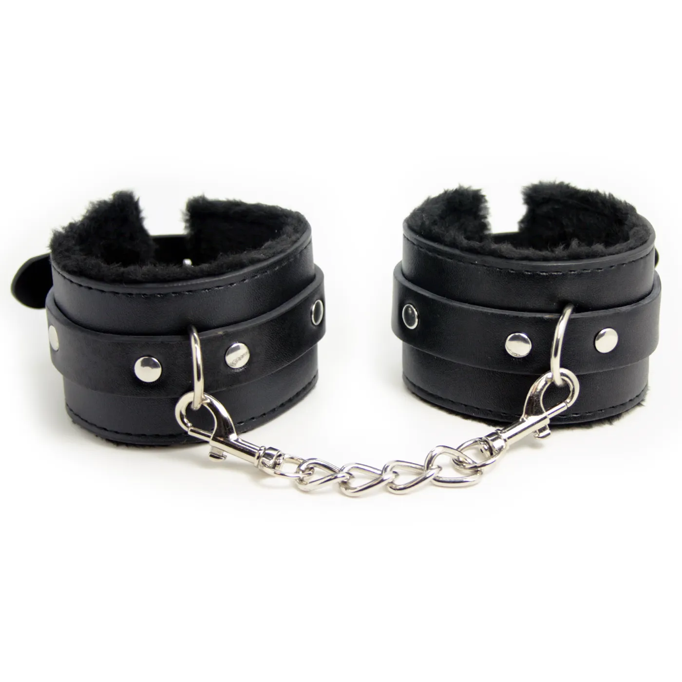 Adjustable Leather Faux Fur Lined Wrist Cuffs