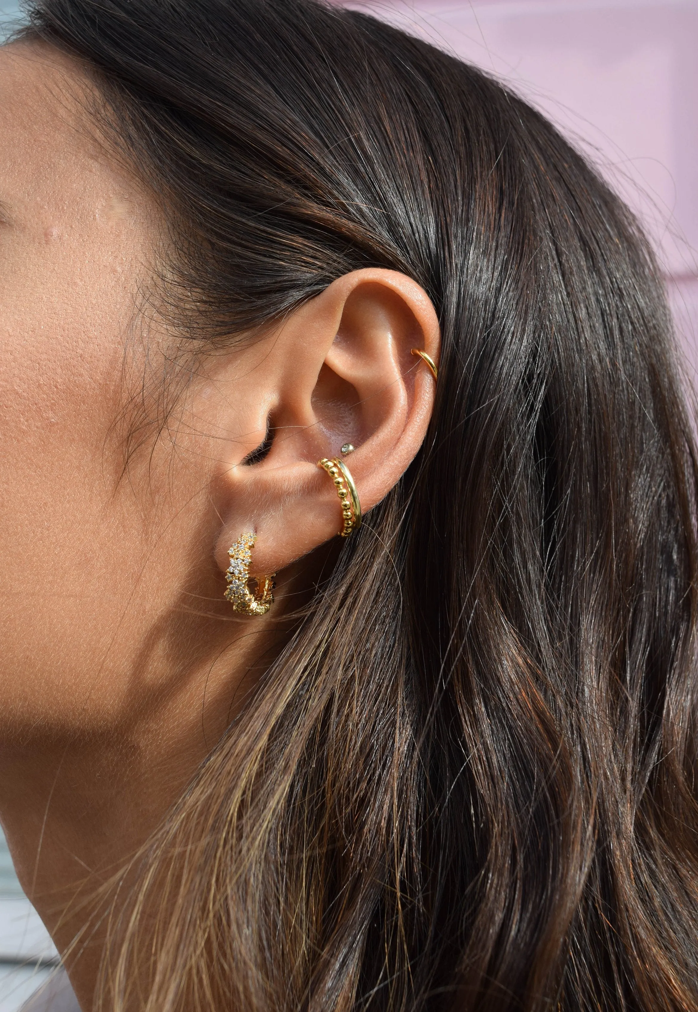 Astrid & Miyu -Basic 2.0 Beaded Ear Cuff- Gold