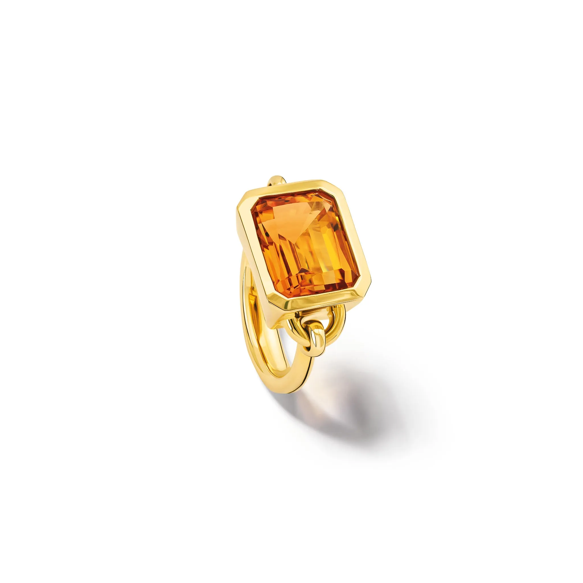 Baguette Extra Large Ring Yellow Gold - Citrine