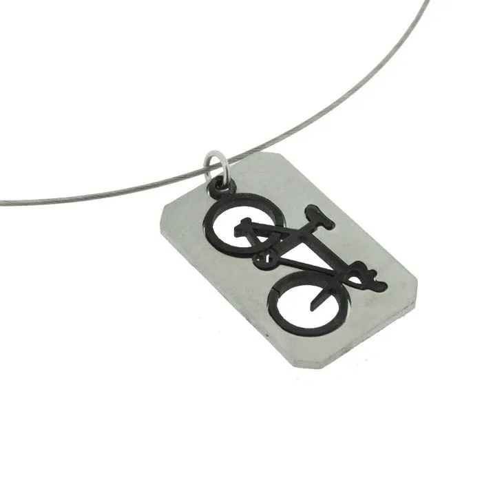 Bicycle Dog Tag Necklace