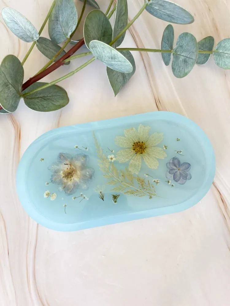 Boho Inspired Resin Floral Jewelry Tray