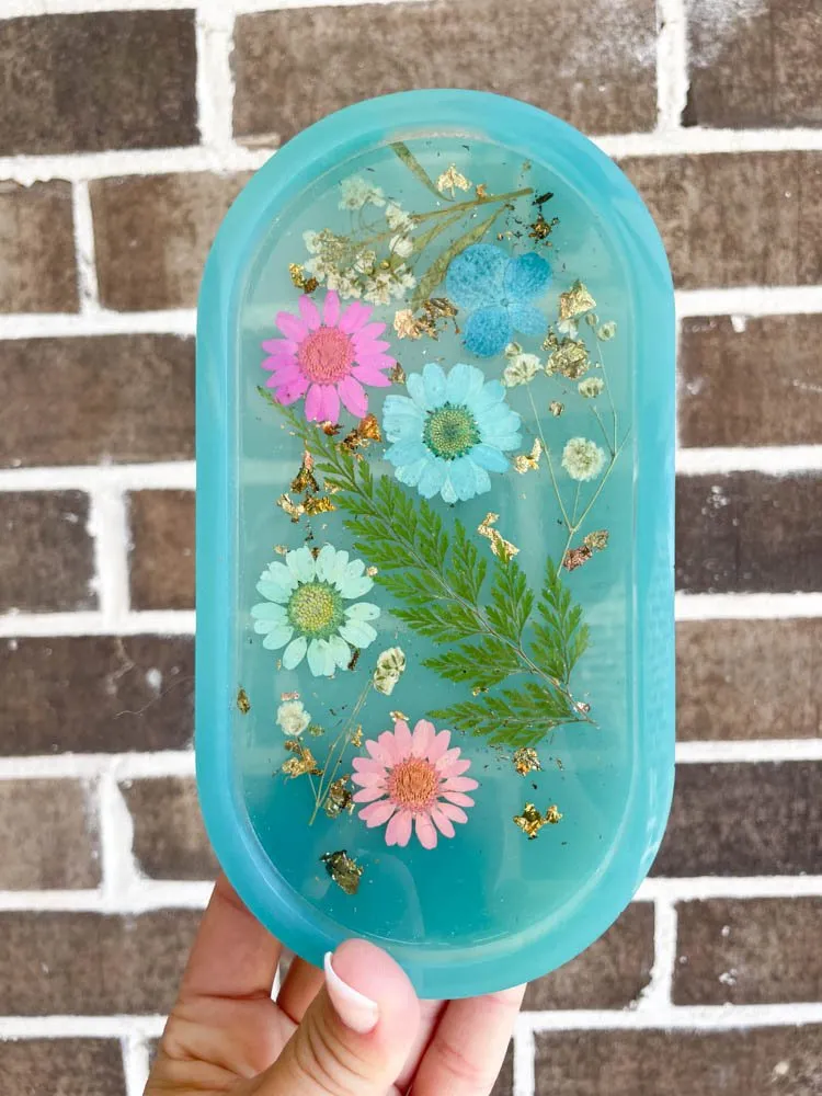 Boho Inspired Resin Floral Jewelry Tray