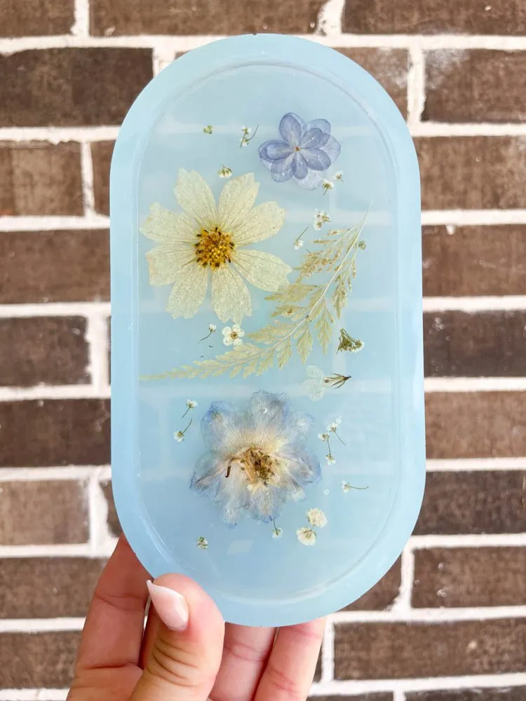 Boho Inspired Resin Floral Jewelry Tray