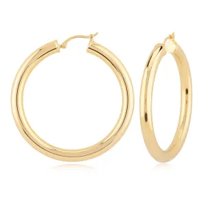 Bold 14k Gold 4x40mm Hoops