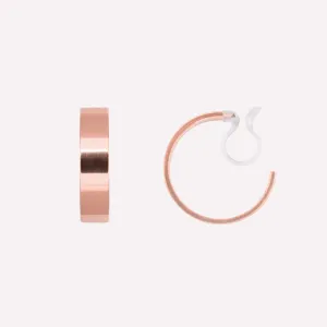 BOLD HOOP CLIP-ON EARRINGS IN ROSE GOLD