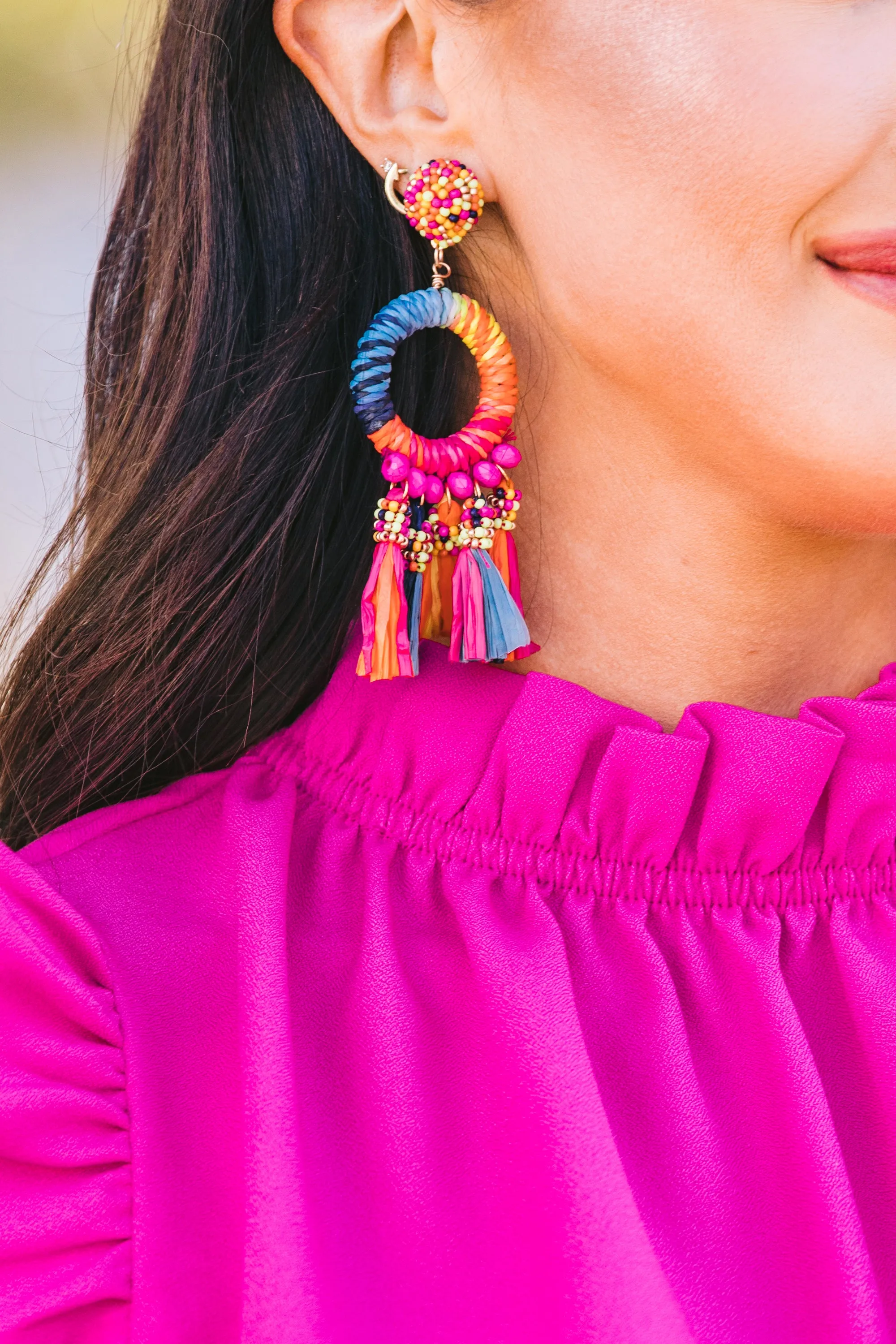 Bold Love Multi-colored Tassel Earrings