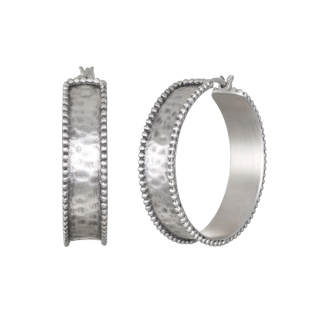 Bold Spirit Silver Hoop Earrings