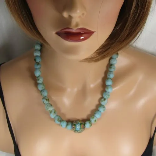 Bold Turquoise Artisan Necklace & Earrings