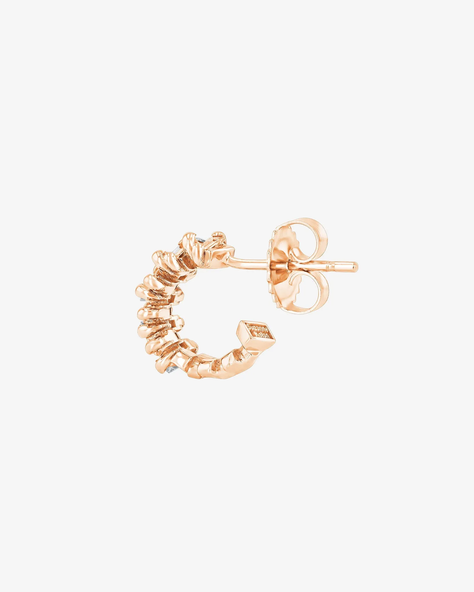 Bold ZigZag Diamond Mini Hoops