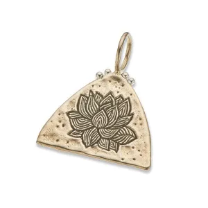 Bronze and Silver Little Lotus Charm 4112