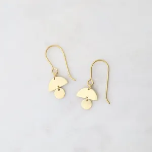 Brushed Gold Vermeil Little Mod 2 Shape Drop Earrings