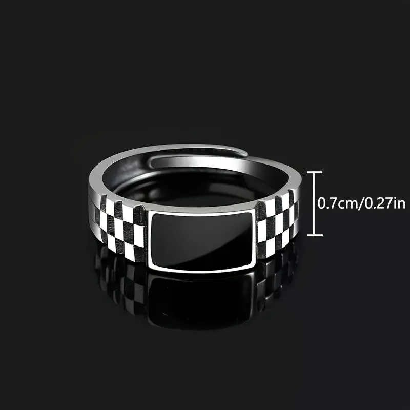 Chess Textured Adjustable Ring Mens Unique Fashion Jewelry