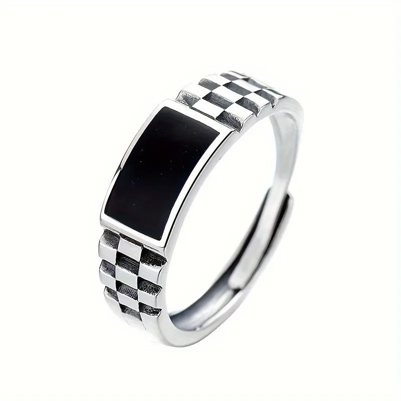 Chess Textured Adjustable Ring Mens Unique Fashion Jewelry