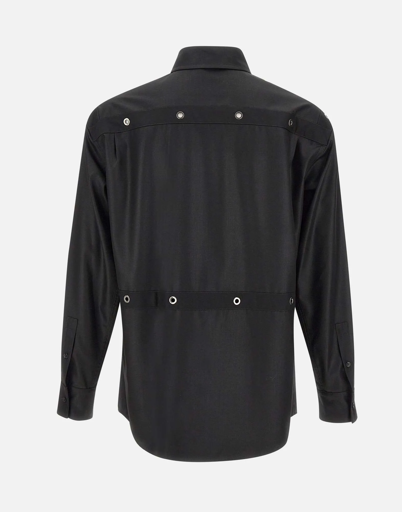 Chinched Cool Wool Shirt in Black