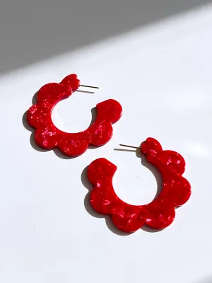 Chunky Flower Hoops