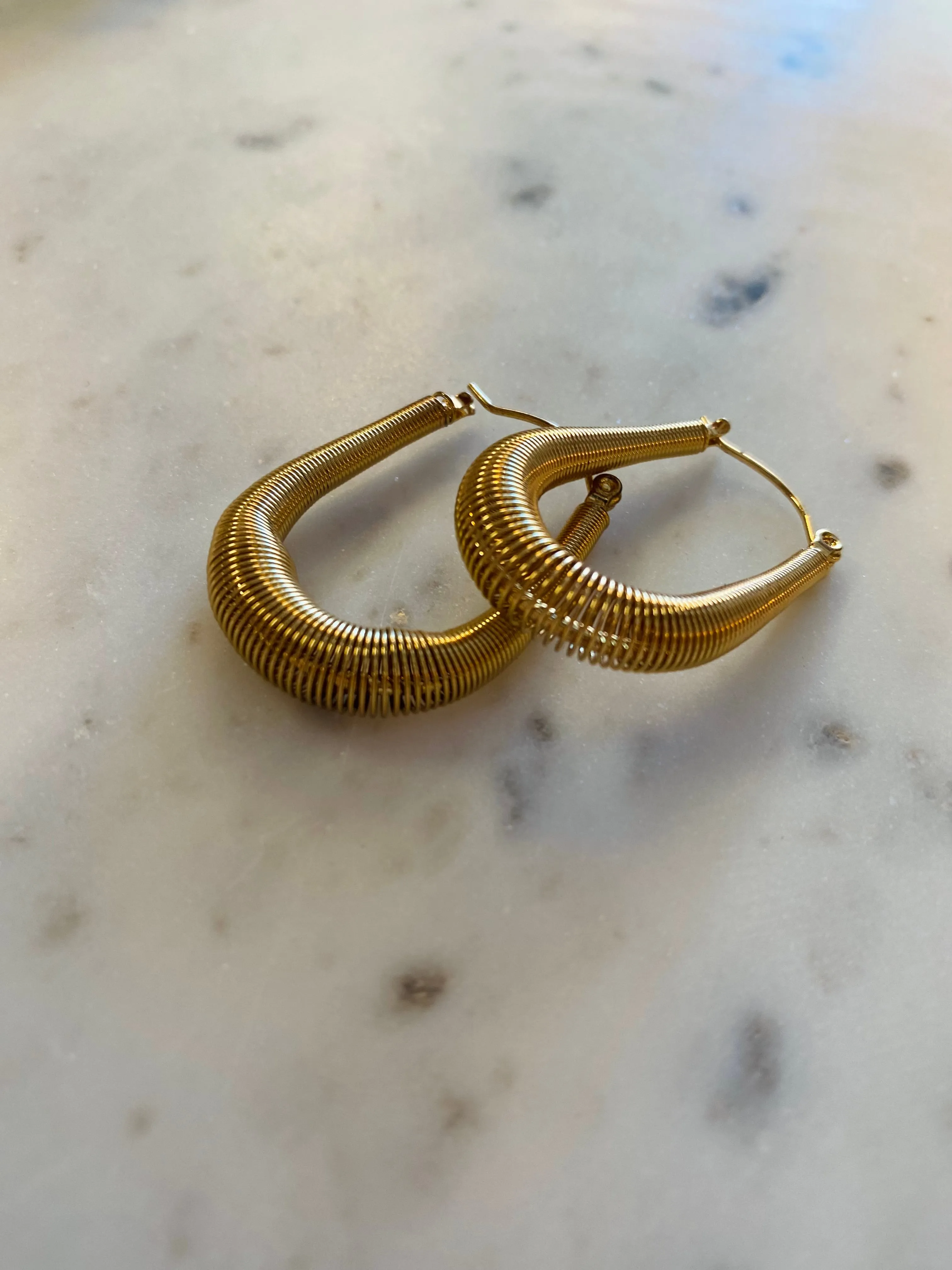 Coiled Hoops | 18K Waterproof | Gold