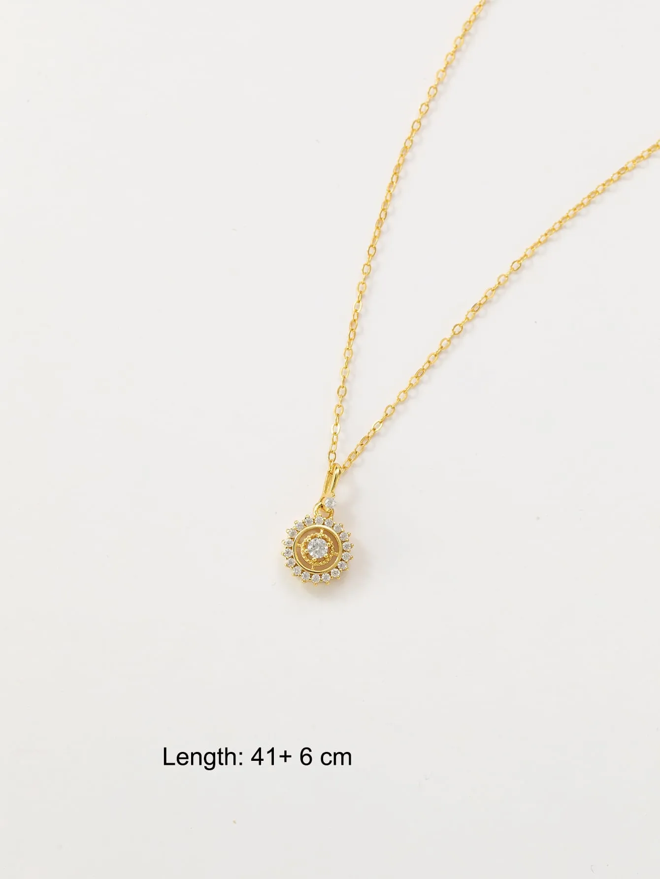 Cubic Zirconia Round Charm Necklace Jewelry for Women Gift for Her Necklace