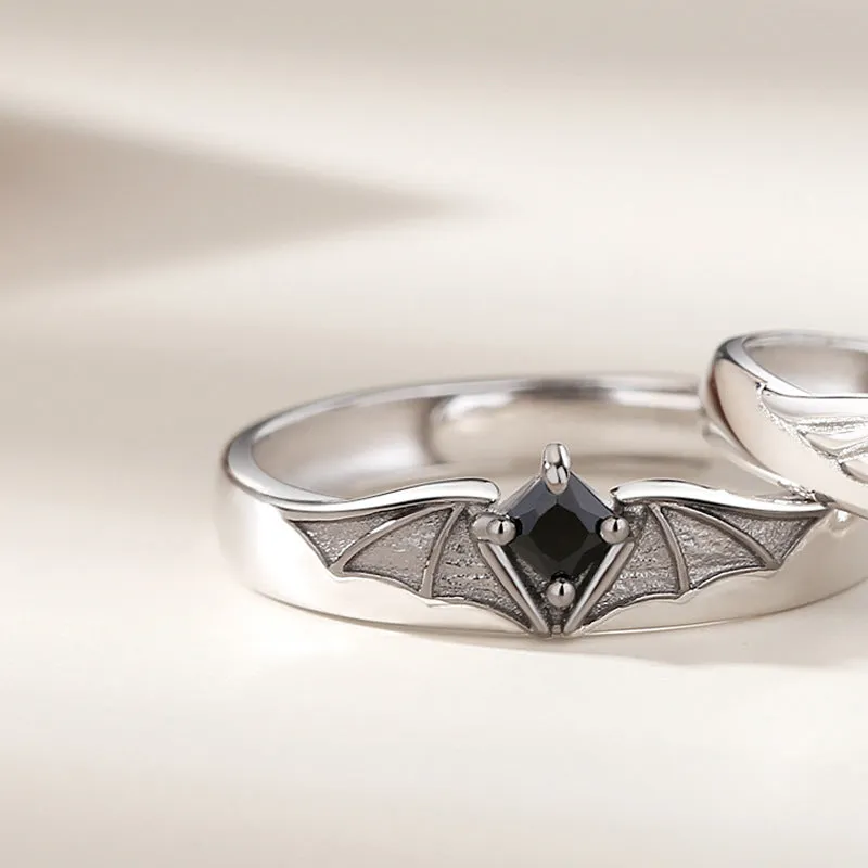 Custom Angel Demon Wings Wedding Bands for two