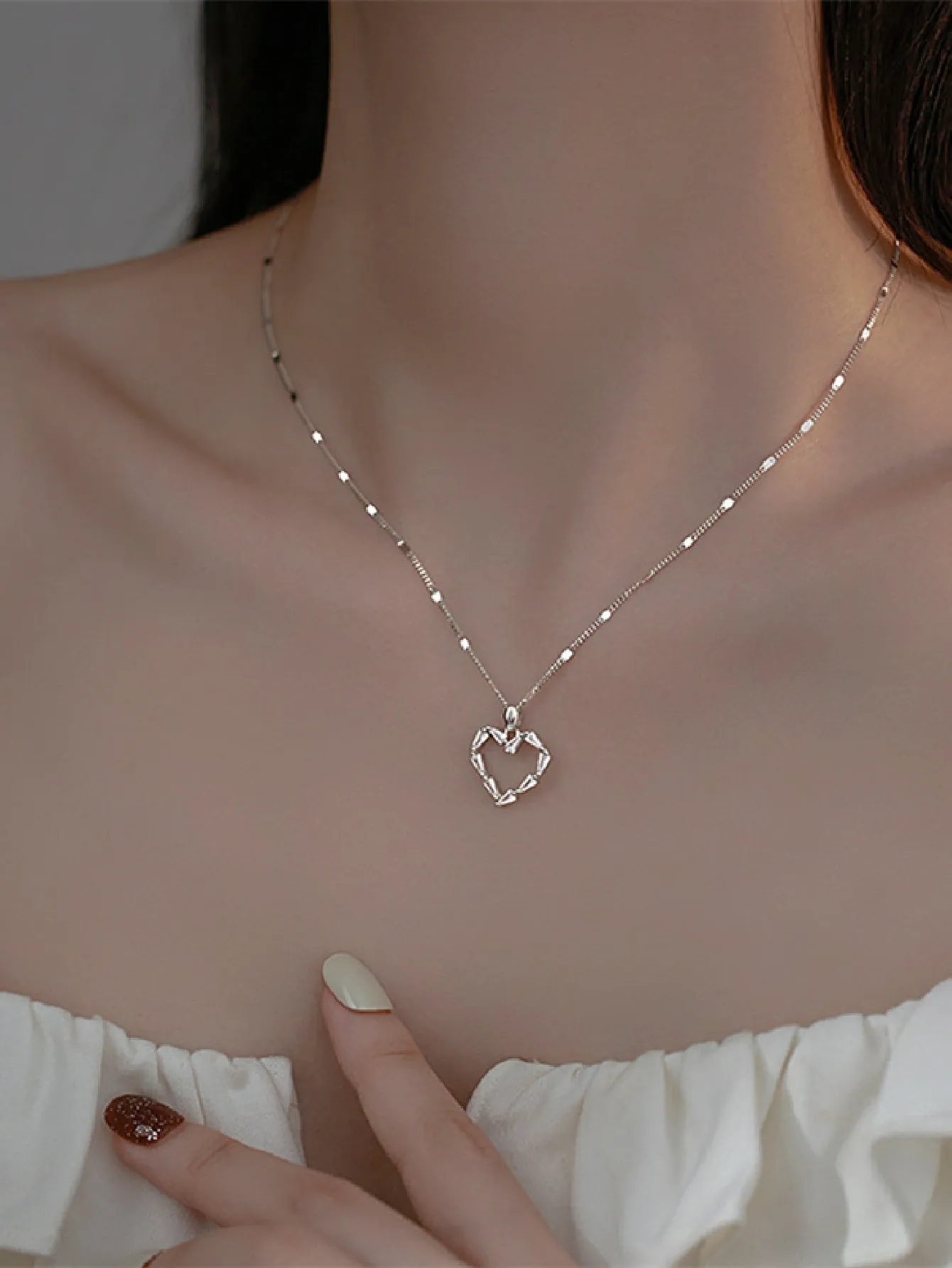 Cute Heart Charm Necklace Jewelry for Women Gift for Her Necklace Accessories