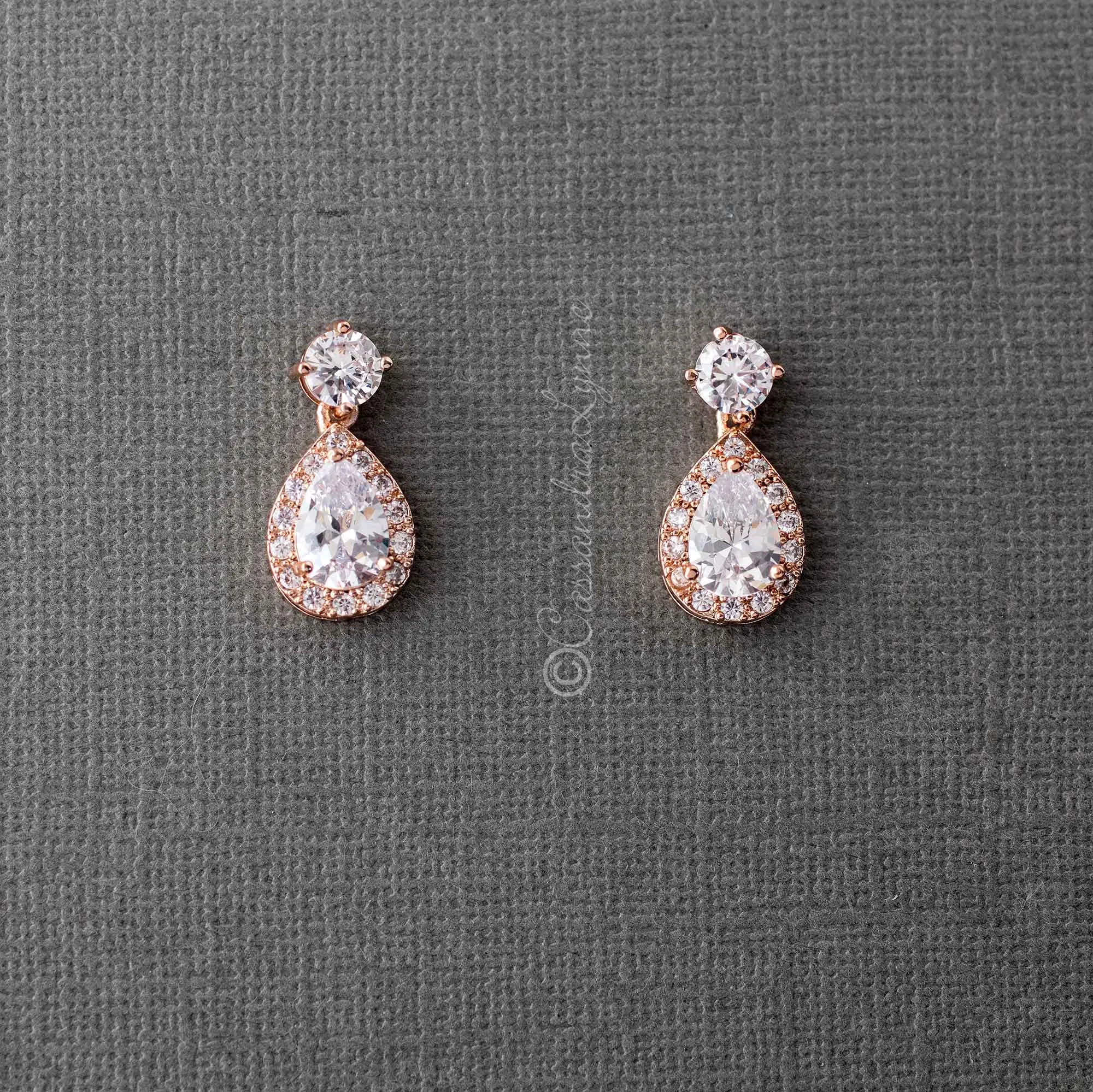 CZ Simple Pave Wedding Earrings