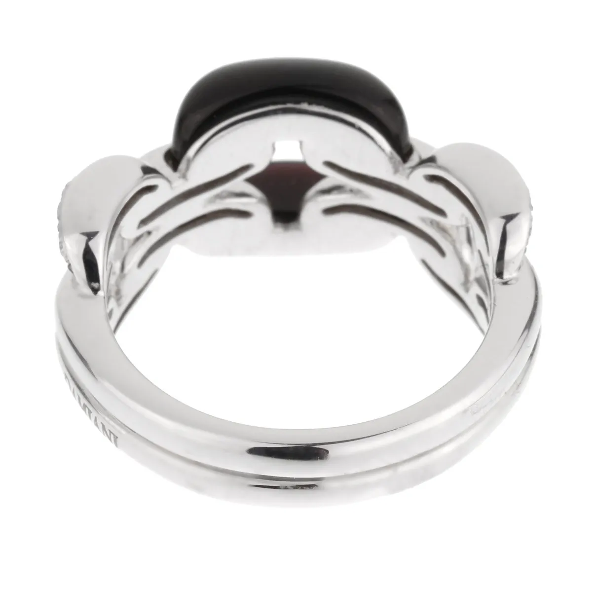 Damiani Lace White Gold Diamond Onyx Ring Sz 6