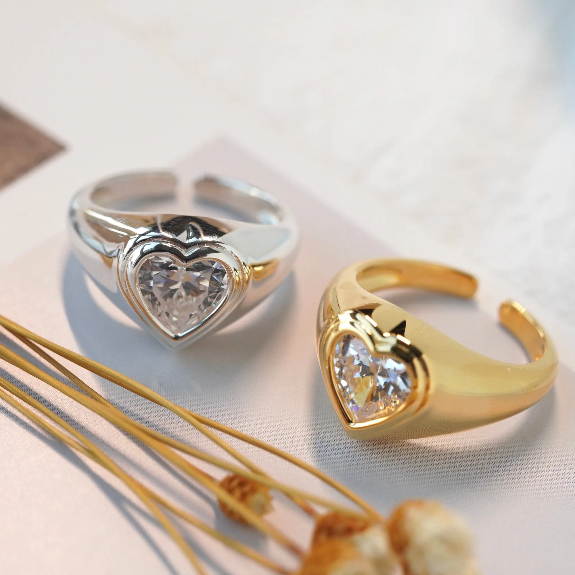 Diamond Heart Rings