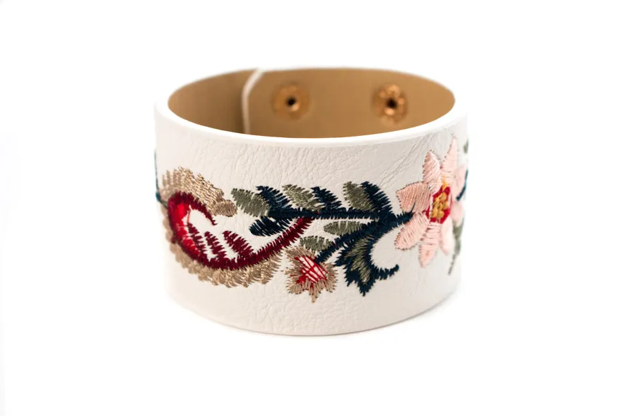 Embroidered Leather Bracelet