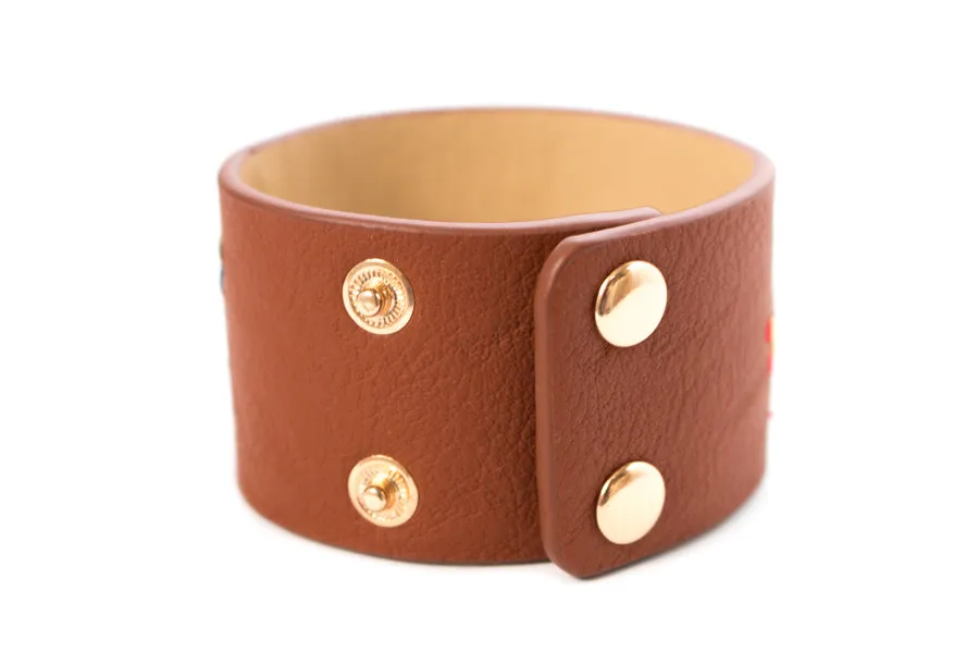 Embroidered Leather Bracelet