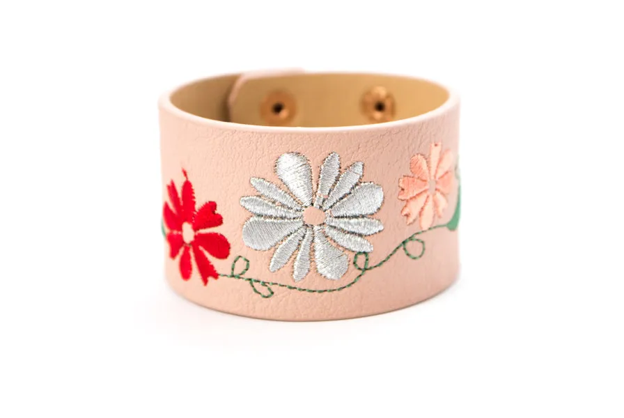 Embroidered Leather Bracelet