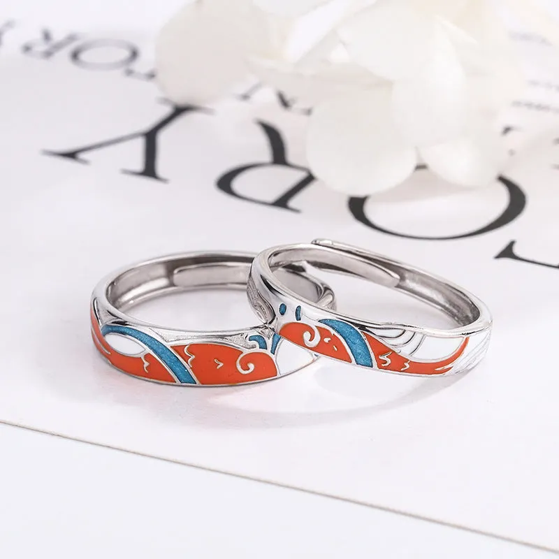 Engraved Matching Anniversary Rings Set for Couple