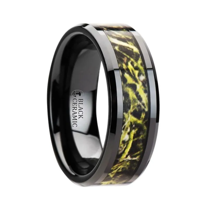 EVERGLADE | Ceramic Ring Green Marsh Camo Inlay