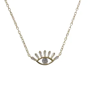 Evil Eye Baguette Lash Necklace