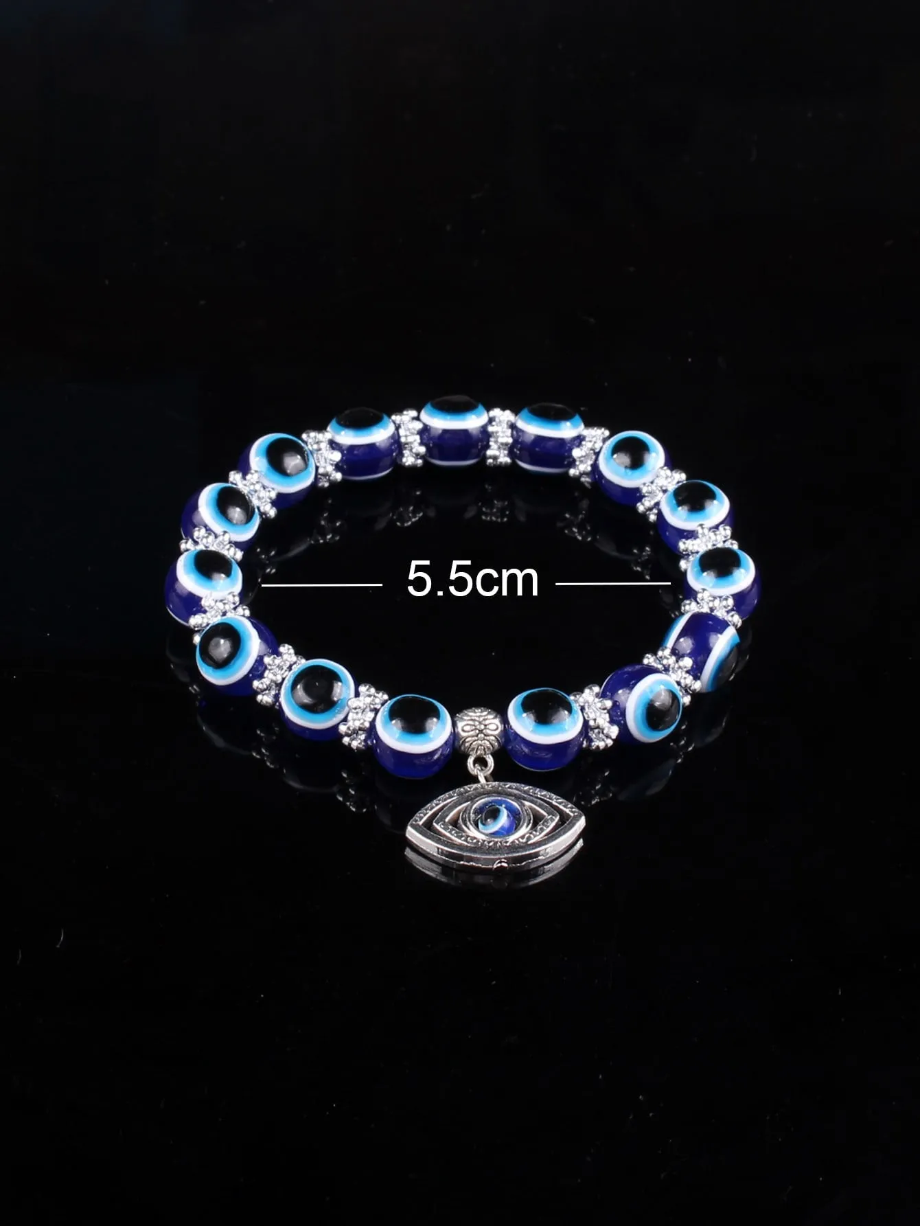 Evil Eye Charm Detail Beaded Bracelet Boho Crafted Creative Beads Design