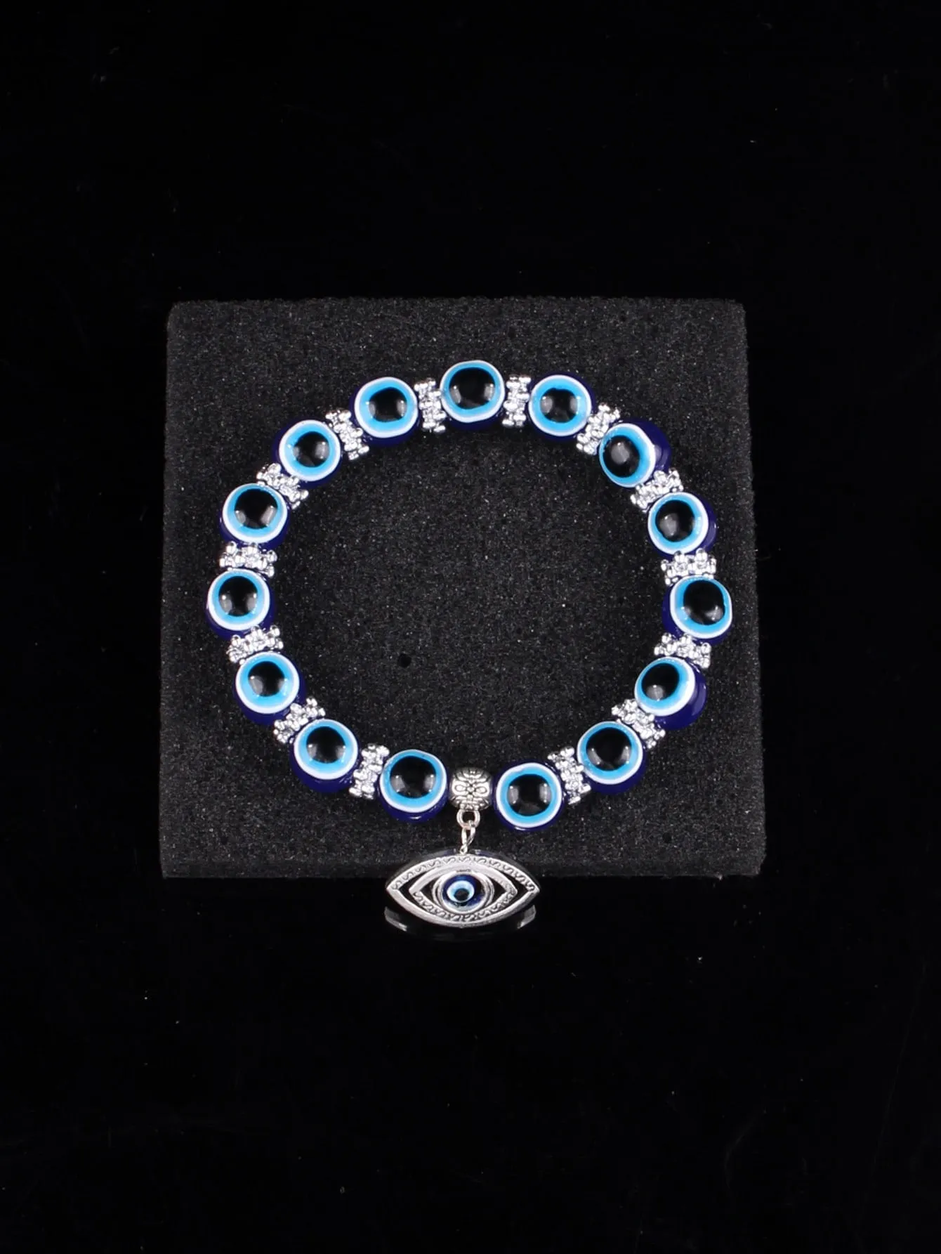 Evil Eye Charm Detail Beaded Bracelet Boho Crafted Creative Beads Design