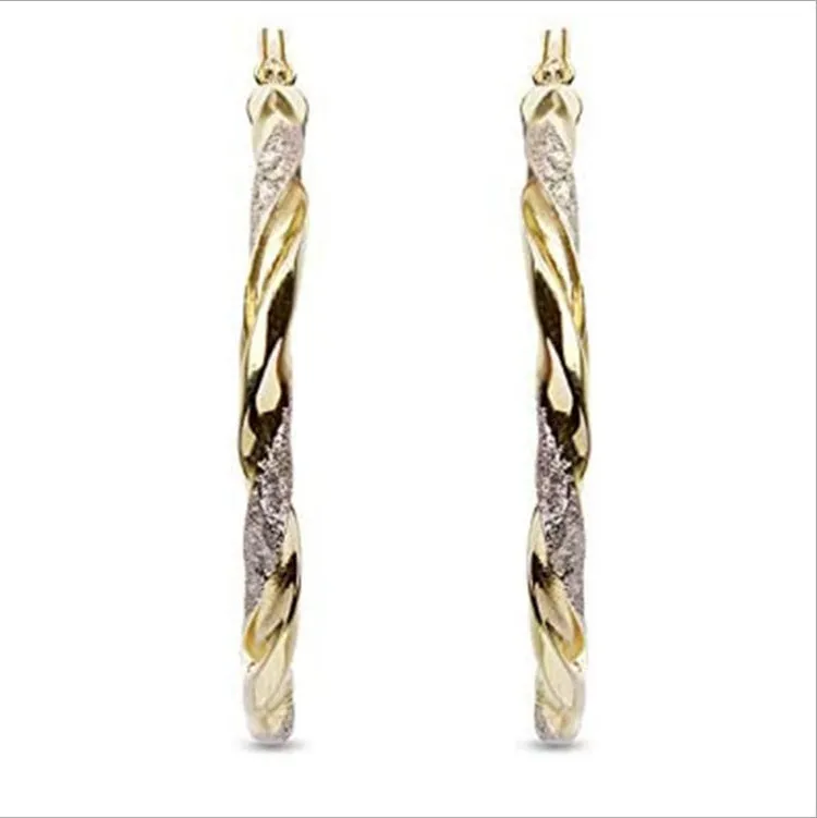 Exaggerated Accessories Simple Golden Female Earrings