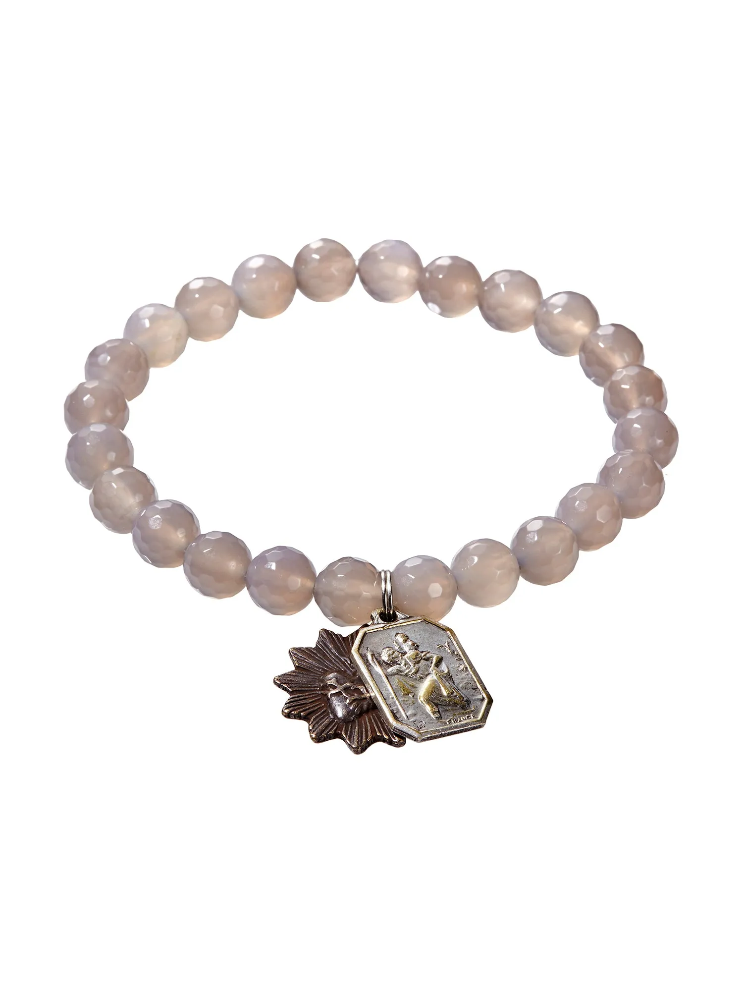 Faceted Gray Agate Bracelet