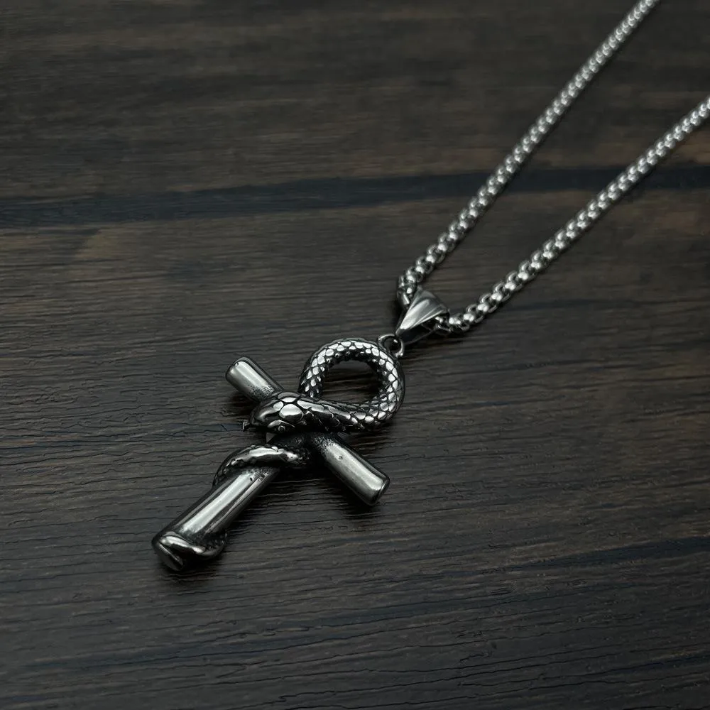 Fashionable Mamba Snake Cross Necklace 05901840YM