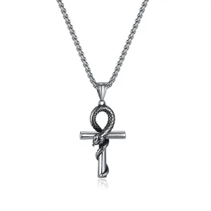 Fashionable Mamba Snake Cross Necklace 05901840YM