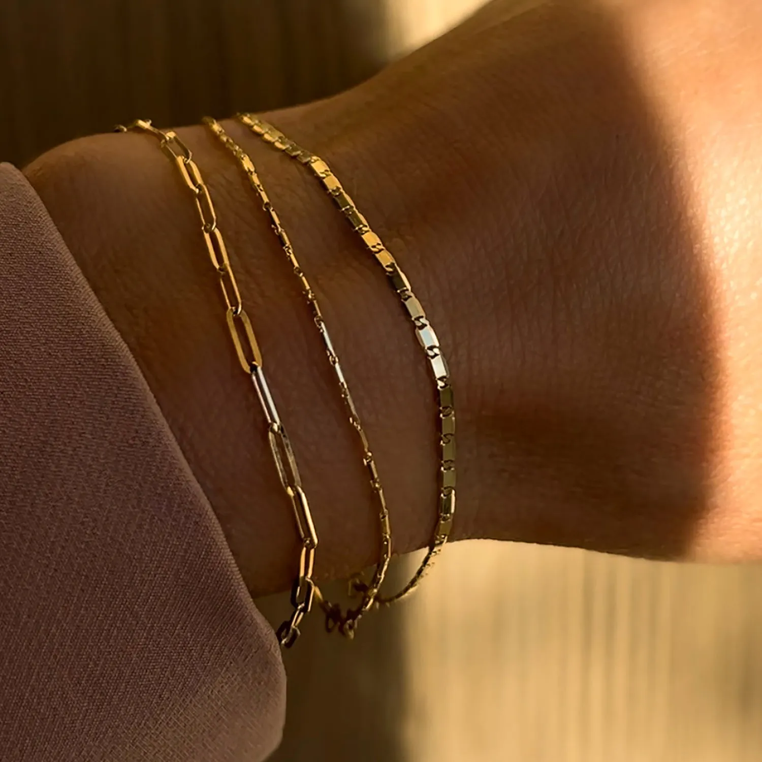 Flat Drawn Bold Bracelet | Solid 14k Gold